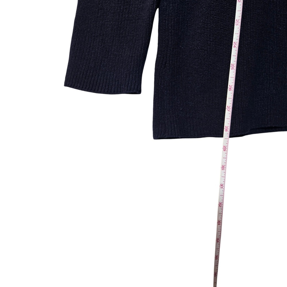 Eileen Fisher Organic Cotton Hemp Blend Crew Neck Sweater Navy Blue L Minimalist - Picture 4 of 7